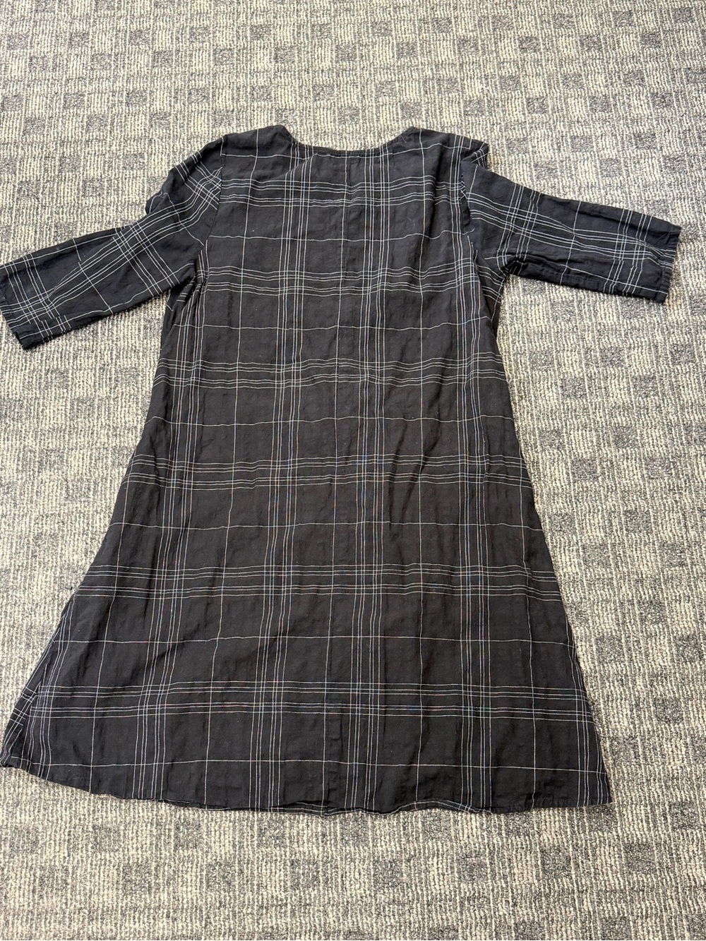 Tulip Black Plaid Cotton Shift Dress Large Pocket Size Small - Picture 8 of 9